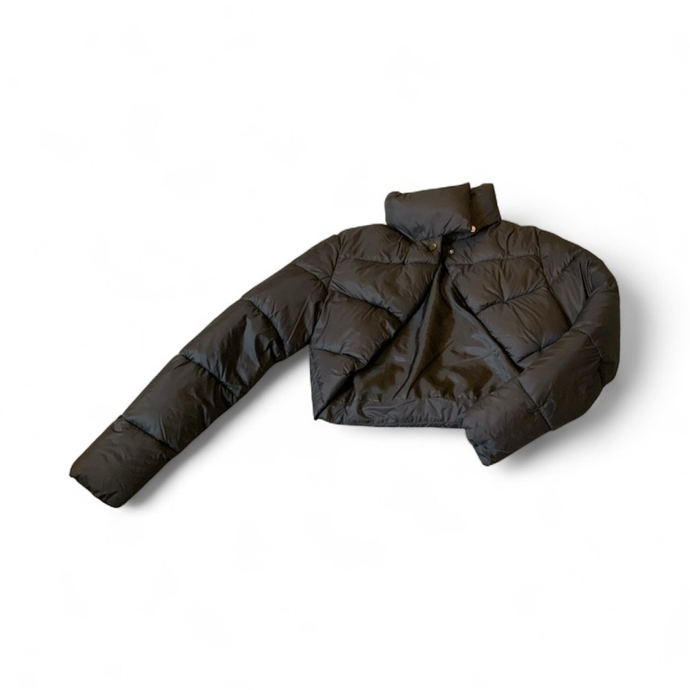 Black Cropped Puffer Jacket